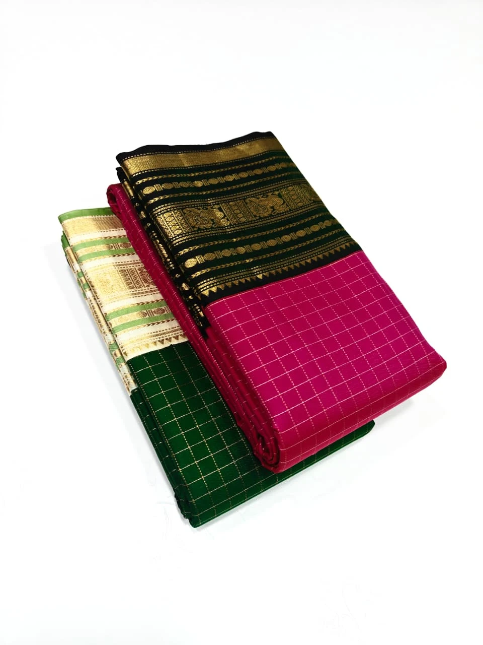 Pure kanchipuram silk sarees handwoven with 2 g pure jari